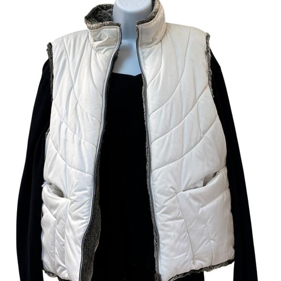 Vintage Y2K ZLC Collections - Faux Fur Reversible Vest - 4 pockets! XL - Picture 5 of 12